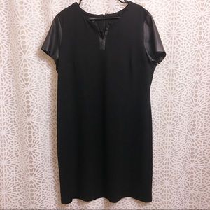 🆕Talbots Little Black Dress w/ Faux Leather-16